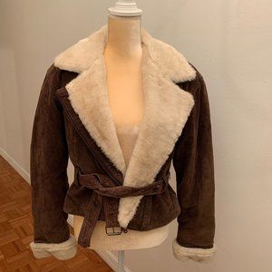 Wilsons Flight Jacket SML Brown Suede